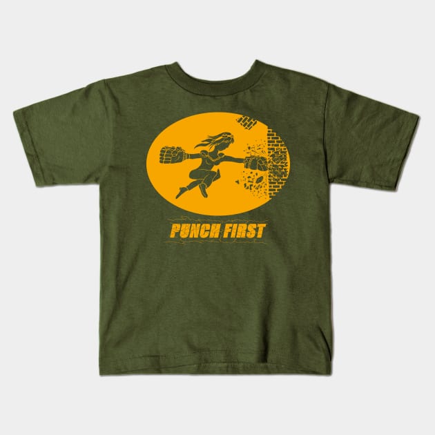 Punch First Kids T-Shirt by streetsolo